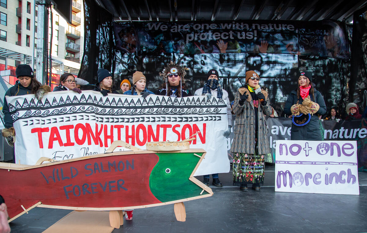 Great March led by Indigenous leaders for Biodiversity and Human Rights during COP15. © Greenpeace / Toma Iczkovits