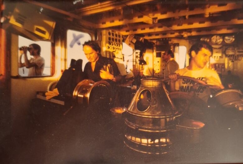Alain Connan (left) with Rémi Parmentier aboard the Sirius in the 1980s
