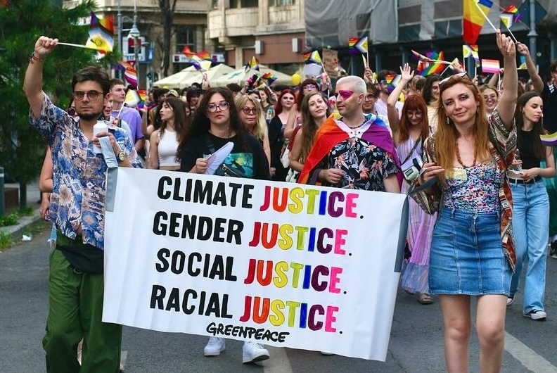 Pride Parade in Bucharest, Romania. 25,000 people celebrate love, diversity, equality and human rights.