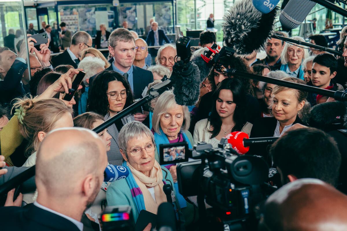 Swiss Senior Women for Climate Protection verdict at ECHR. © Shervine Nafissi / Greenpeace