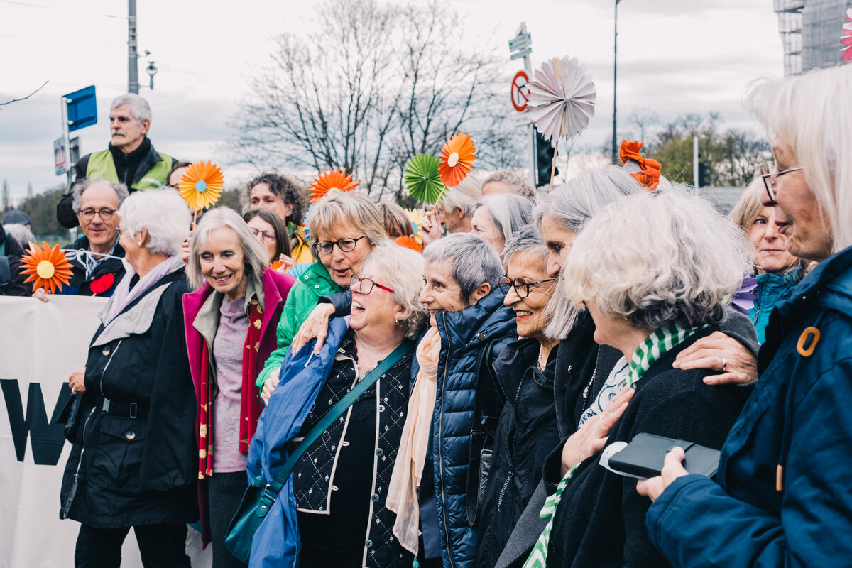 Swiss Climate Senior Women and Others vs. Switzerland in Strasbourg. © Greenpeace / Shervine Nafissi