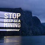 Greenpeace Nordic and Greenpeace Germany, together with scientists and campaigners, are launching an Arctic expedition to study endangered marine mammals in the planned deep-sea mining area in Norway. 
 Greenpeace protests with a projection ‘Stop deep-sea mining’ in the Lysefjord in southern Norway (east of Stavanger), near the Preikestolen (Preacher's Chair) rock.