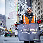 Greenpeace Canada activists drop a 46-foot tall banner inside Montreal’s l’Anneau structure, on the heels of the opening of the UN Biodiversity Conference (COP 15). L’Anneau symbolizes the strong union between Montreal and visitors from around the world. Greenpeace is calling on state delegates visiting Montreal for COP15 to work together and secure an ambitious deal that protects nature and centres Indigenous rights.