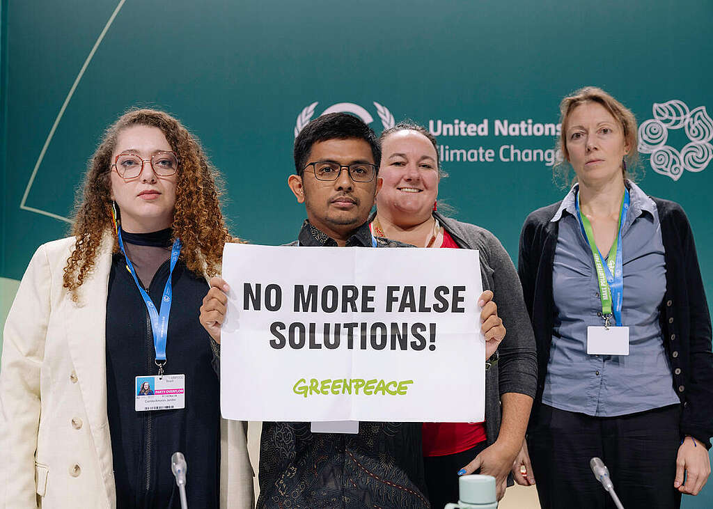 Greenpeace Press Conference at COP29. © Marie Jacquemin / Greenpeace Greenpeace Press Conference at COP29. © Marie Jacquemin / Greenpeace