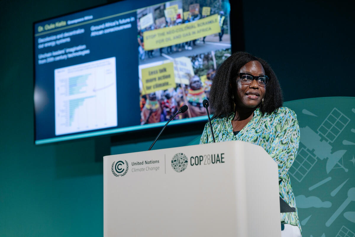Africa Side Event, COP 28 in Dubai. © Marie Jacquemin / Greenpeace Africa Side Event, COP 28 in Dubai. © Marie Jacquemin / Greenpeace