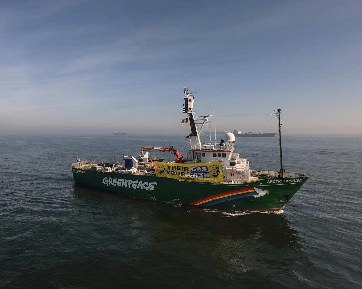 The Greenpeace ship Arctic Sunrise is on a mission to stop fossil gas