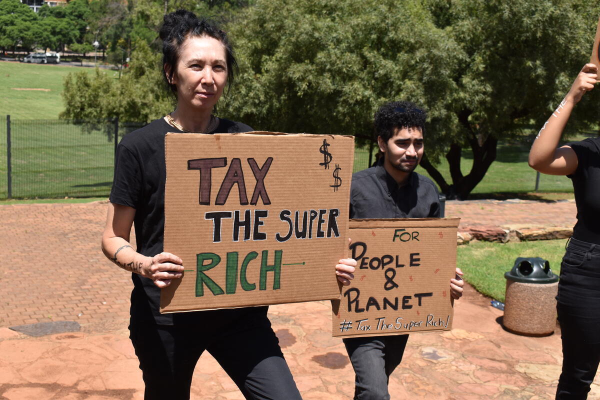 G20 - Tax The Super Rich - Action in Pretoria. © Natanya Harrington / Greenpeace G20 - Tax The Super Rich - Action in Pretoria. © Natanya Harrington / Greenpeace