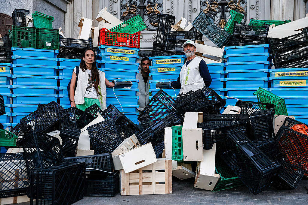 Empty Boxes Delivered to the Ministry of Agriculture in Spain. © Pablo Blazquez / Greenpeace Empty Boxes Delivered to the Ministry of Agriculture in Spain. © Pablo Blazquez / Greenpeace