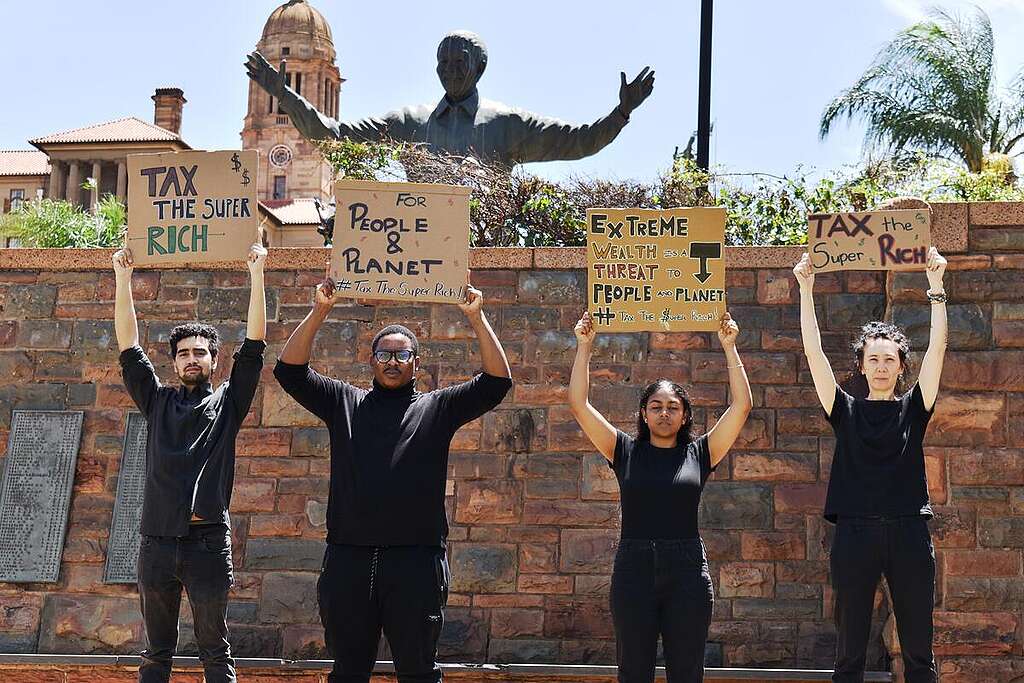 G20 - Tax The Super Rich - Action in Pretoria. © Natanya Harrington / Greenpeace