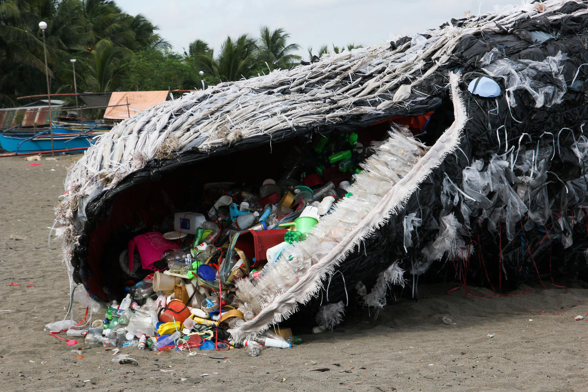 Whale Art Installation in the Philippines. © Greenpeace