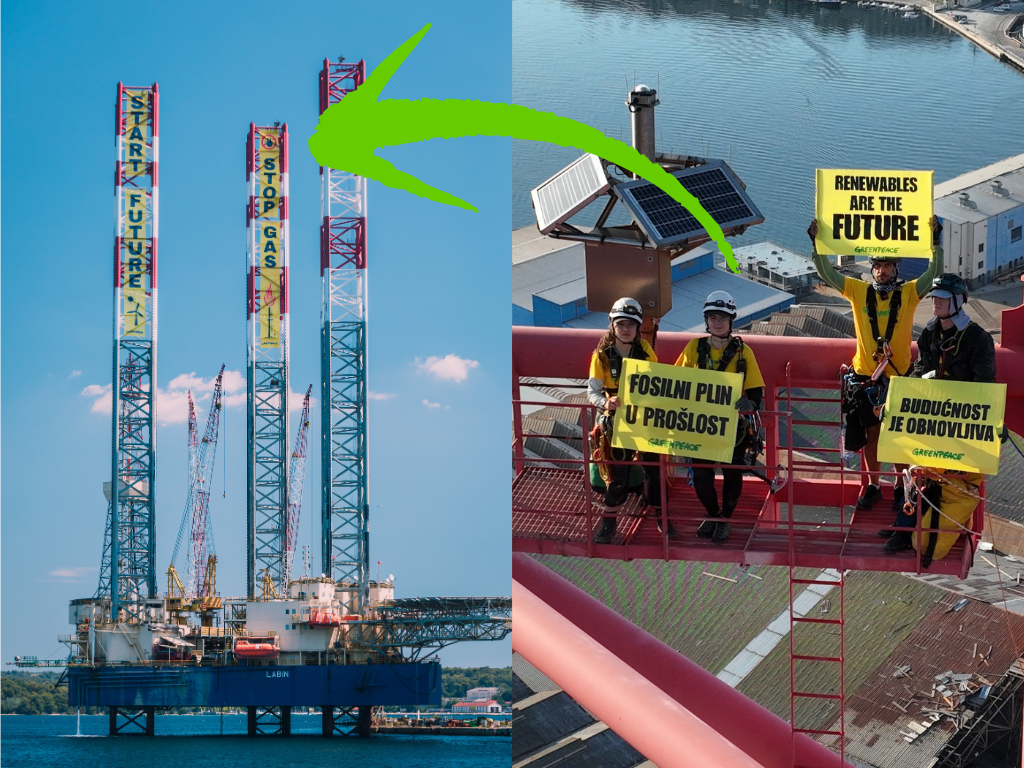 Sky-high protest: activists confront fossil gas in Croatia during heatwave emergency