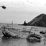 Rainbow Warrior  sunk off New Zealand, after bombing by French.