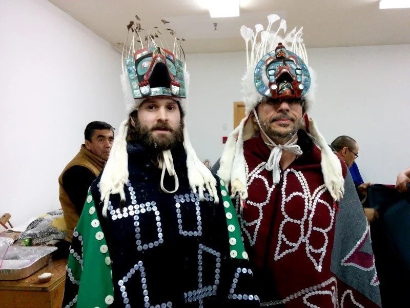 Mark Worthing and Eduardo Sousa wearing traditional dress. Mark Worthing and Eduardo Sousa wearing traditional dress.