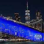 Greenpeace USA activists project scenes of beauty and fragility onto New York’s iconic Brooklyn Bridge. On the eve of the IGC5 negotiations at the United Nations where governments are meeting to negotiate a new Global Ocean Treaty, which will determine the fate of the oceans. The projections urge negotiators to act and finalise the strongest Treaty possible.
