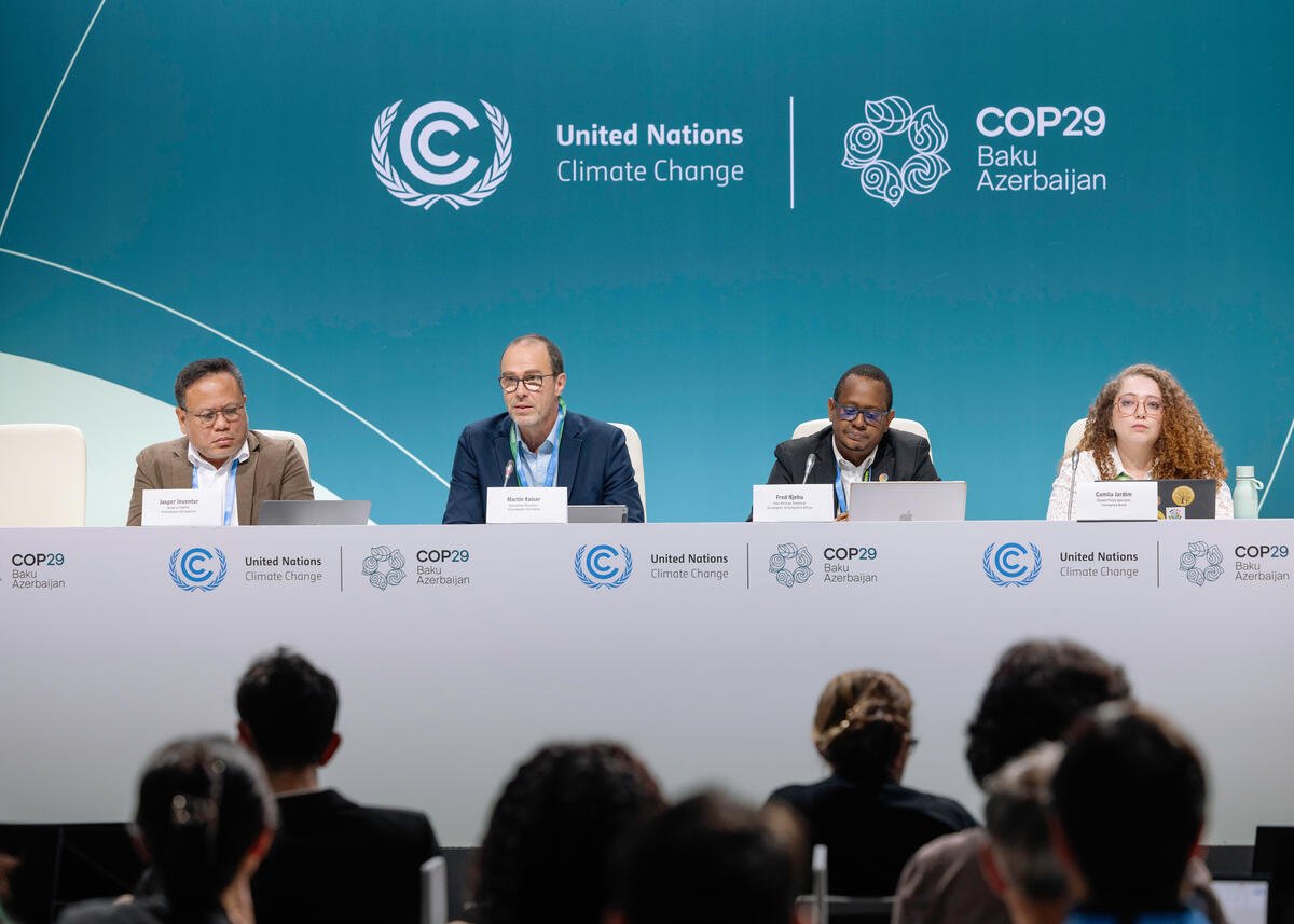 Final Greenpeace Press Conference at COP29 in Baku. © Marie Jacquemin / Greenpeace Final Greenpeace Press Conference at COP29 in Baku. © Marie Jacquemin / Greenpeace
