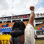 The iconic Greenpeace ship joins over 200 vessels in Belém, in a symbolic act to open the People's Climate Summit at COP 30. Different social movements joined the action, entitled "From the Amazon to the World: End Inequality and Environmental Racism, Climate Justice Now!", including Indigenous movements representatives. The goal is to pressure world leaders for climate justice for all.