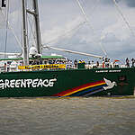 The iconic Greenpeace ship joined over 200 vessels, in a symbolic act to open the People's Climate Summit at COP 30. Different social movements joined the action, including indigenous representatives, pressuring world leaders for climate justice for all.