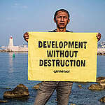 Thai Coastal Community Representative Piya Thedyaem, a lifelong fisherman and the President of the Federation of Thai Fisherfolk Association calls for ocean protection at the third UN Ocean conference in Nice, France (UNOC3). 
The third UN Oceans Conference in Nice is a crucial moment to demand global leaders recognise small-scale fishers, coastal communities and Indigenous rights and leadership is vital to restoring ocean health and ensuring a fair ocean governance. The Thai advocates also addressed a message to the Thai government: No Land Bridge.