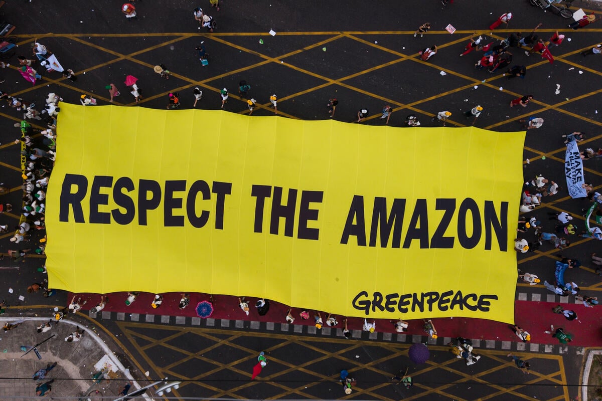 Global Climate March during COP30 in Belém, Brazil. © Tuane Fernandes / Greenpeace