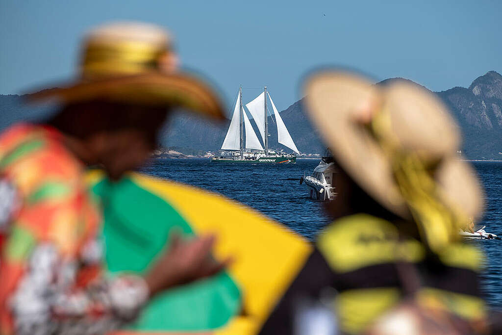 Rainbow Warrior Bids Farewell to Brazil after a Tour across Three Capital Cities. &copy; Lucas Landau / Greenpeace