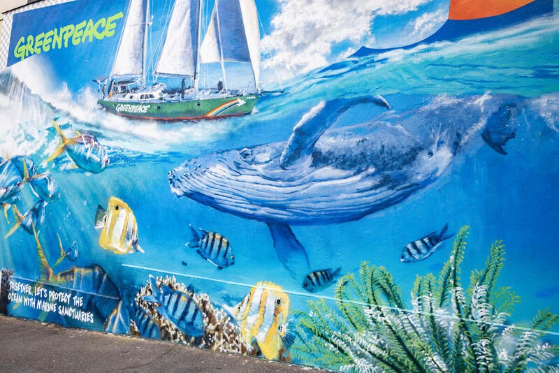 Ocean themed mural in Brisbane, Australia © Greenpeace 