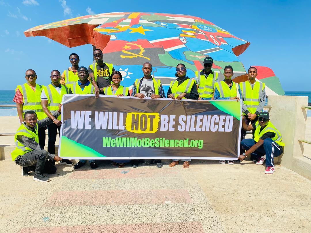 SLAPP Photo Op at Place of Memory in Dakar, Senegal. &copy; Amadou  Niane / Greenpeace