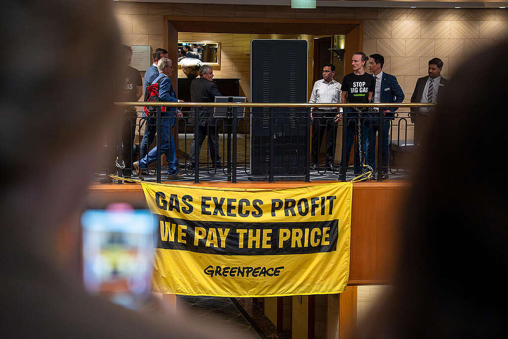 Greenpeace Activists Disrupt Major Gas Conference in Sydney. &copy; Greenpeace
