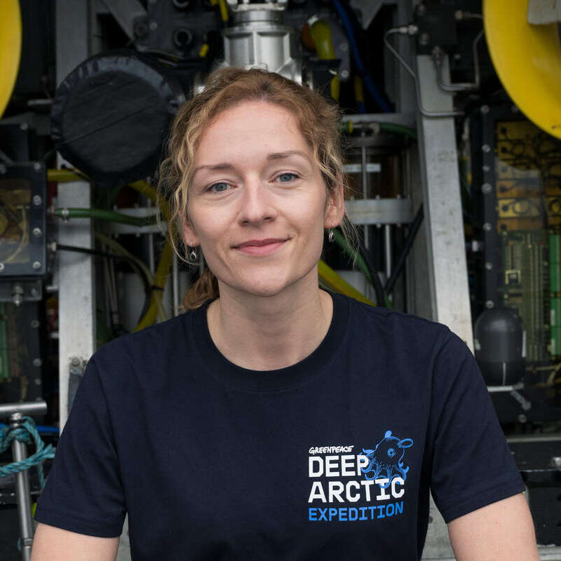 Franziska Saalmann on Research Vessel. &copy; Christian &Aring;slund / Greenpeace
