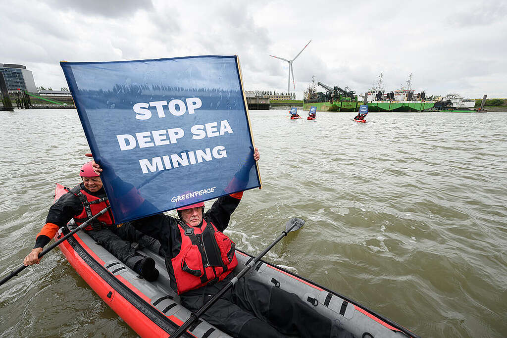 Greenpeace Activists Take Action At DEME.