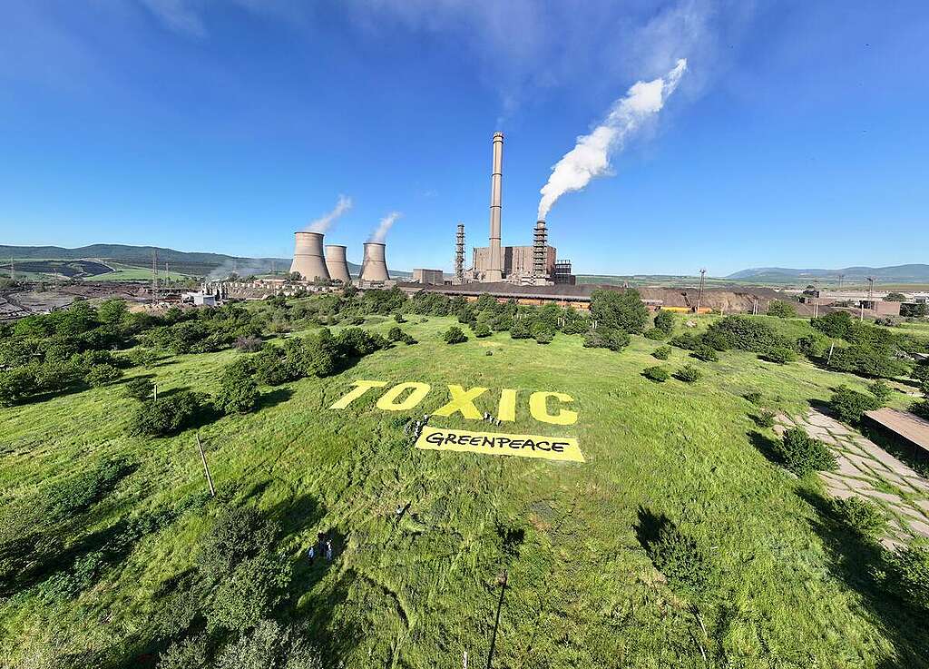 Greenpeace activists from Bulgaria, Hungary, Croatia, and Romania, deployed a massive 