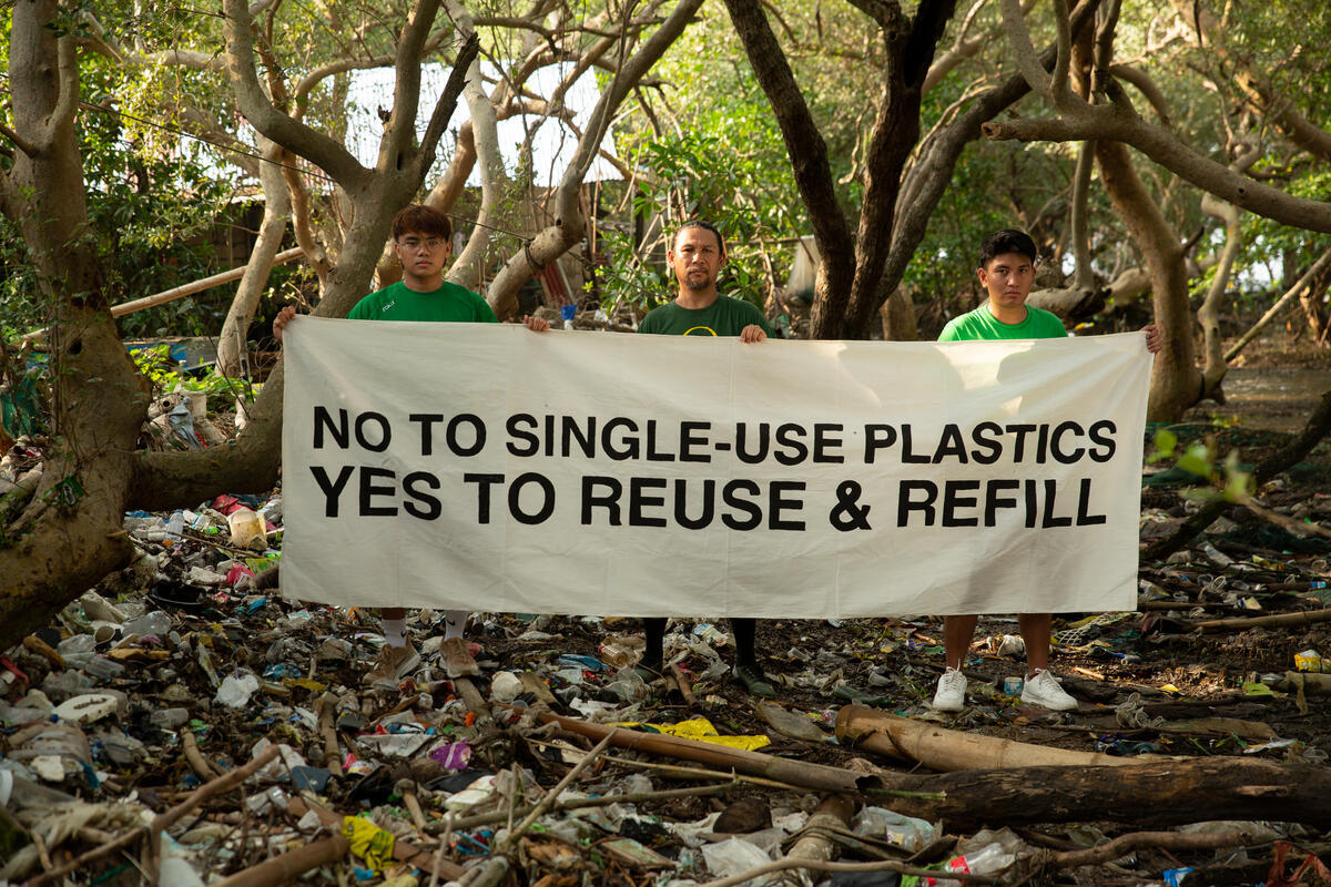 Residents of a coastal community in Bataan Province are using brand parodies to show how plastic sachet manufacturers are bringing 