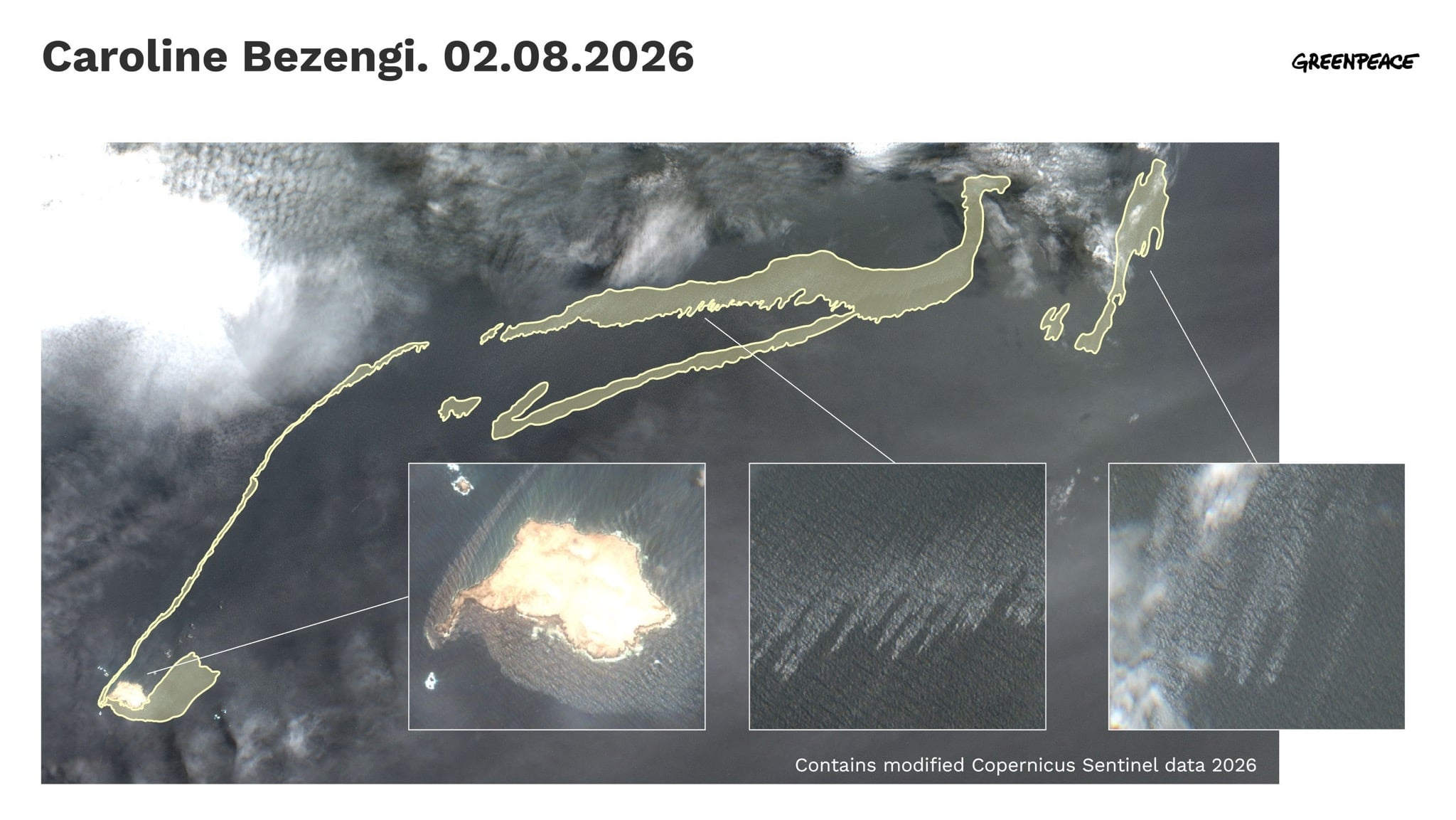 Satellite imagery shows oil spill from the grounded Caroline Bezengi expanding dramatically in Oman’s protected Al Hallaniyat marine area