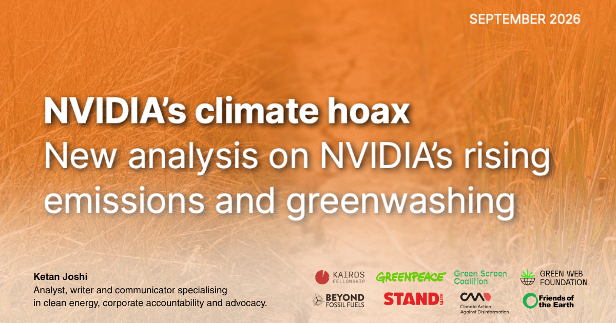 NVIDIA’s AI climate hoax: New analysis on NVIDIA’s rising emissions and greenwashing