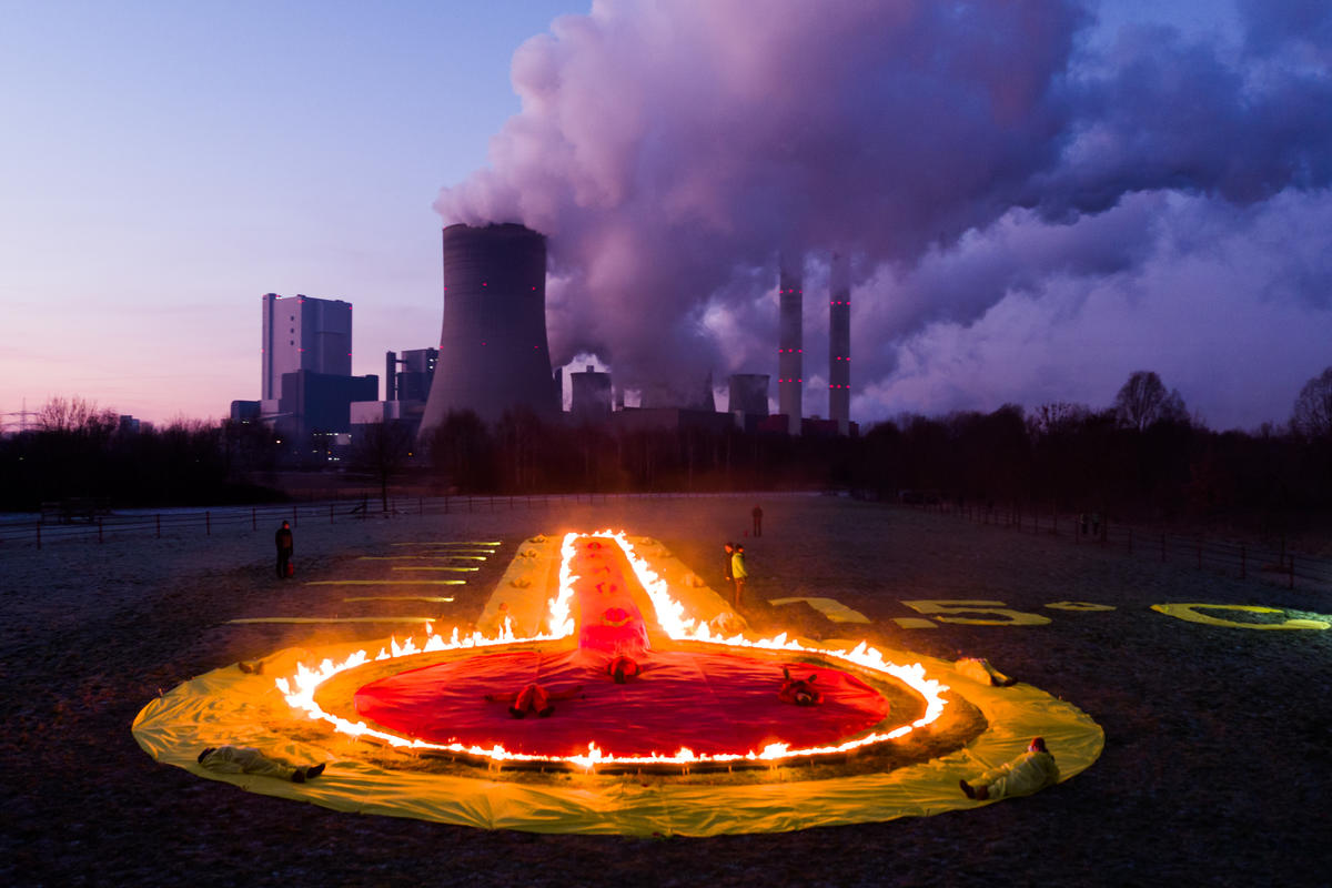 Action at Power Plant Niederaussem in Germany. © Greenpeace