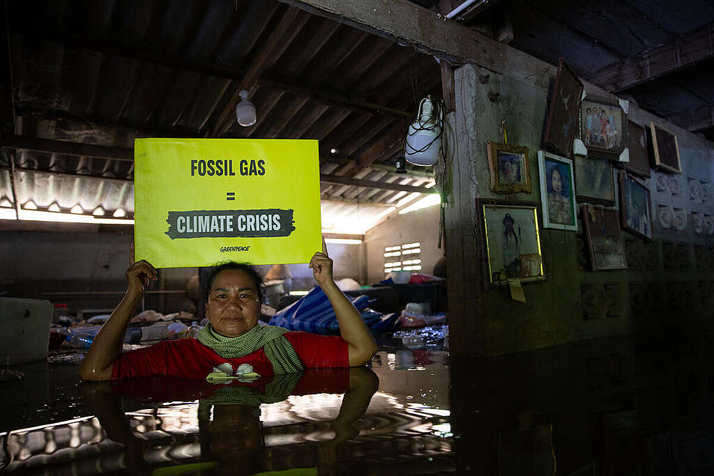 Greenpeace Thailand staff and volunteers support communities affected by severe flooding in Chachoengsao Province, Thailand. The flooding, which began affecting the province on 25 September, has impacted 11 districts and more than 23,790 households.While communities in Chachoengsao are already facing the impacts of extreme weather and the climate crisis, a new 540 MW fossil gas power plant, the Burapha Power project, is planned in the province. Local communities have raised concerns about its potential impacts on water resources and air pollution, as well as the additional greenhouse gas emissions that would contribute to the climate crisis.Greenpeace Thailand calls on major polluters to take responsibility for the climate impacts they have contributed to, and urges the Thai government to stop further fossil fuel expansion and accelerate a just transition to renewable energy.