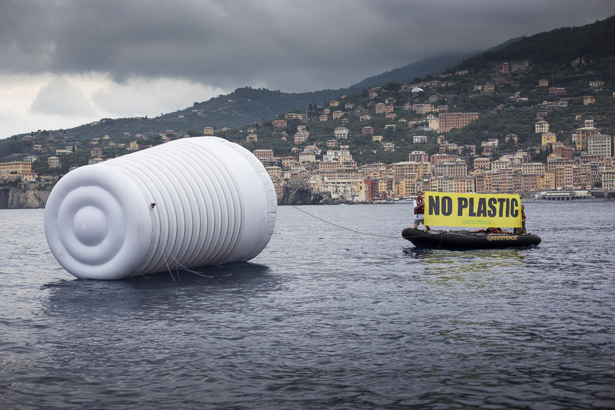 Camogli, 24/6/2017. No plastic campaign.