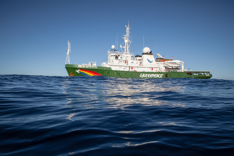 The Greenpeace ship Esperanza has launched an expedition in the Indian Ocean to peacefully tackle unsustainable fishing. With some tuna stocks in the Indian Ocean, such as Yellowfin, on the brink of collapse due to overfishing, the expedition is exposing destructive fishing methods which contribute to overfishing and harm a range of marine life including sharks and juvenile tuna.Byline: Will Rose