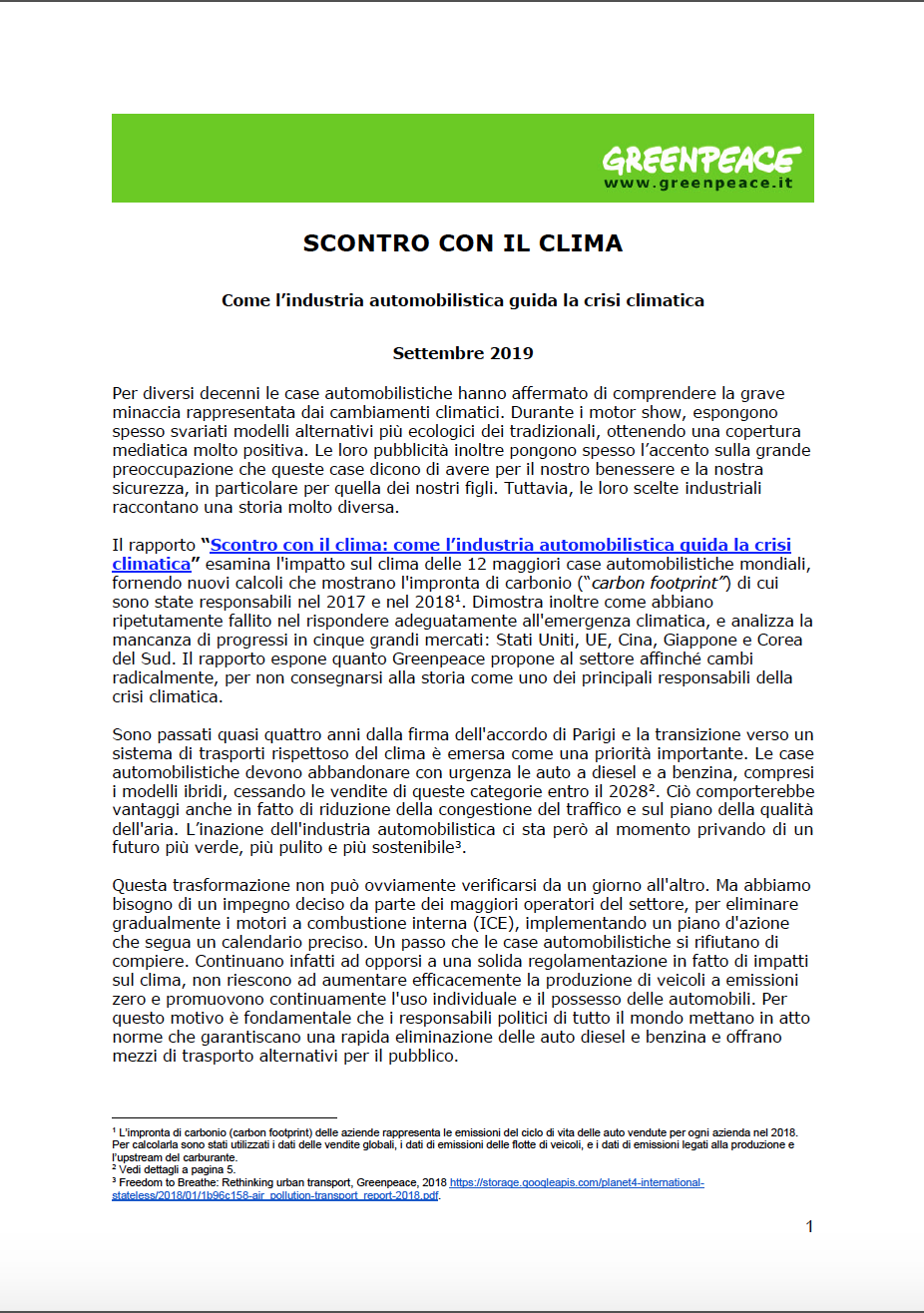 Scontro con il clima: come l’industria automobilistica guida la crisi climatica