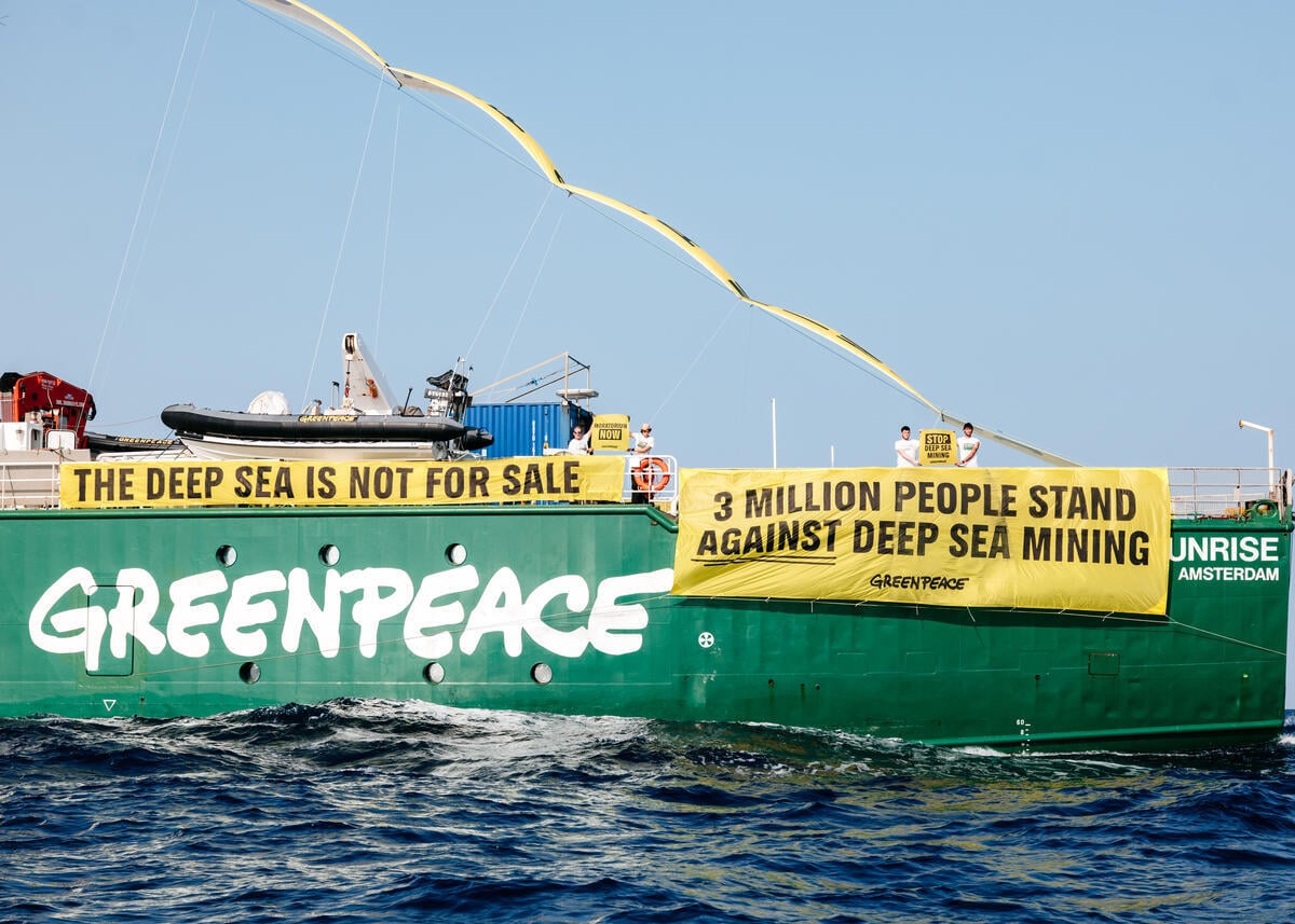 MY Arctic Sunrise off the UN Ocean Conference, France. © Maïté Baldi / Greenpeace
