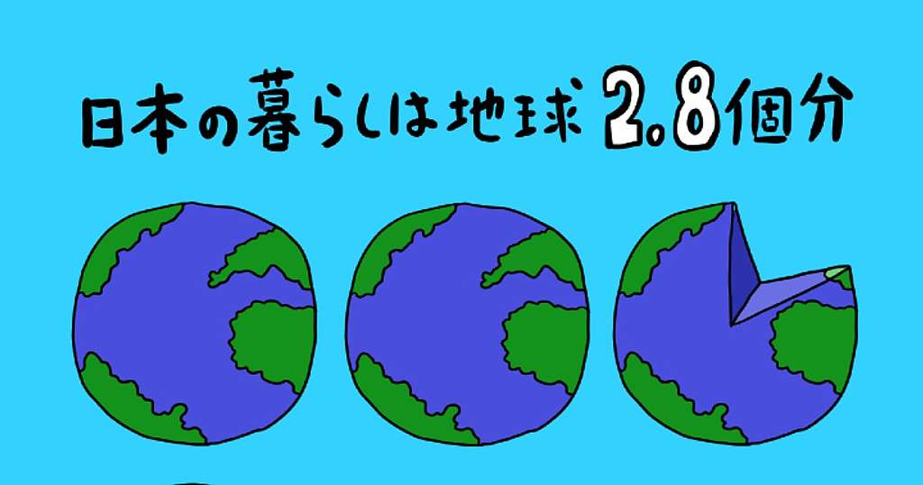 日本の暮らしは地球2.8個分イラスト
