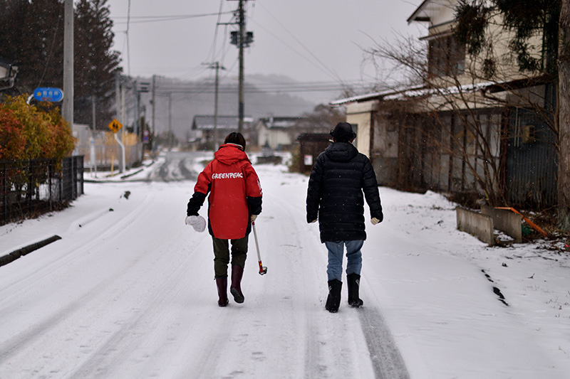 阿武隈山地の山あいにある津島の冬は厳しい ©Ryohei Kataoka/Greenpeace