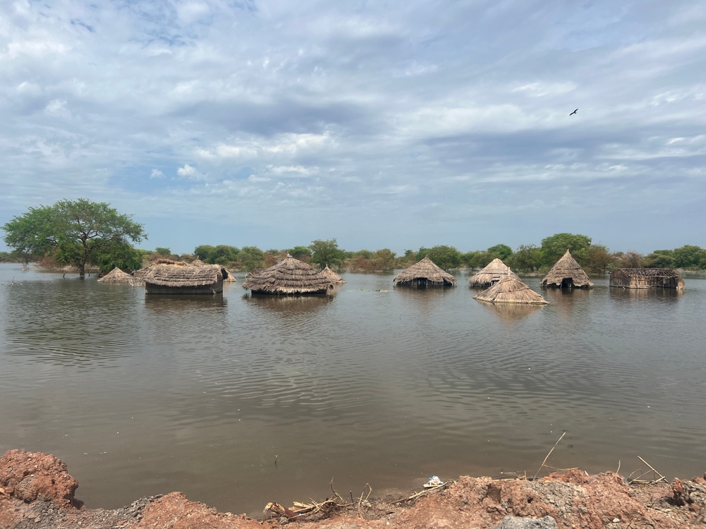 洪水で被害を受けた南スーダンの住宅 洪水で被害を受けた南スーダンの住宅