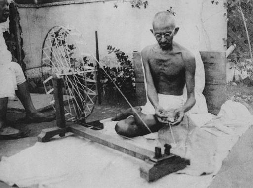 Gandhi spinning