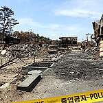 2023년 4월, 화재로 인해 피해를 본 강릉시 저동 일대 펜션 촌 ⓒ Greenpeace