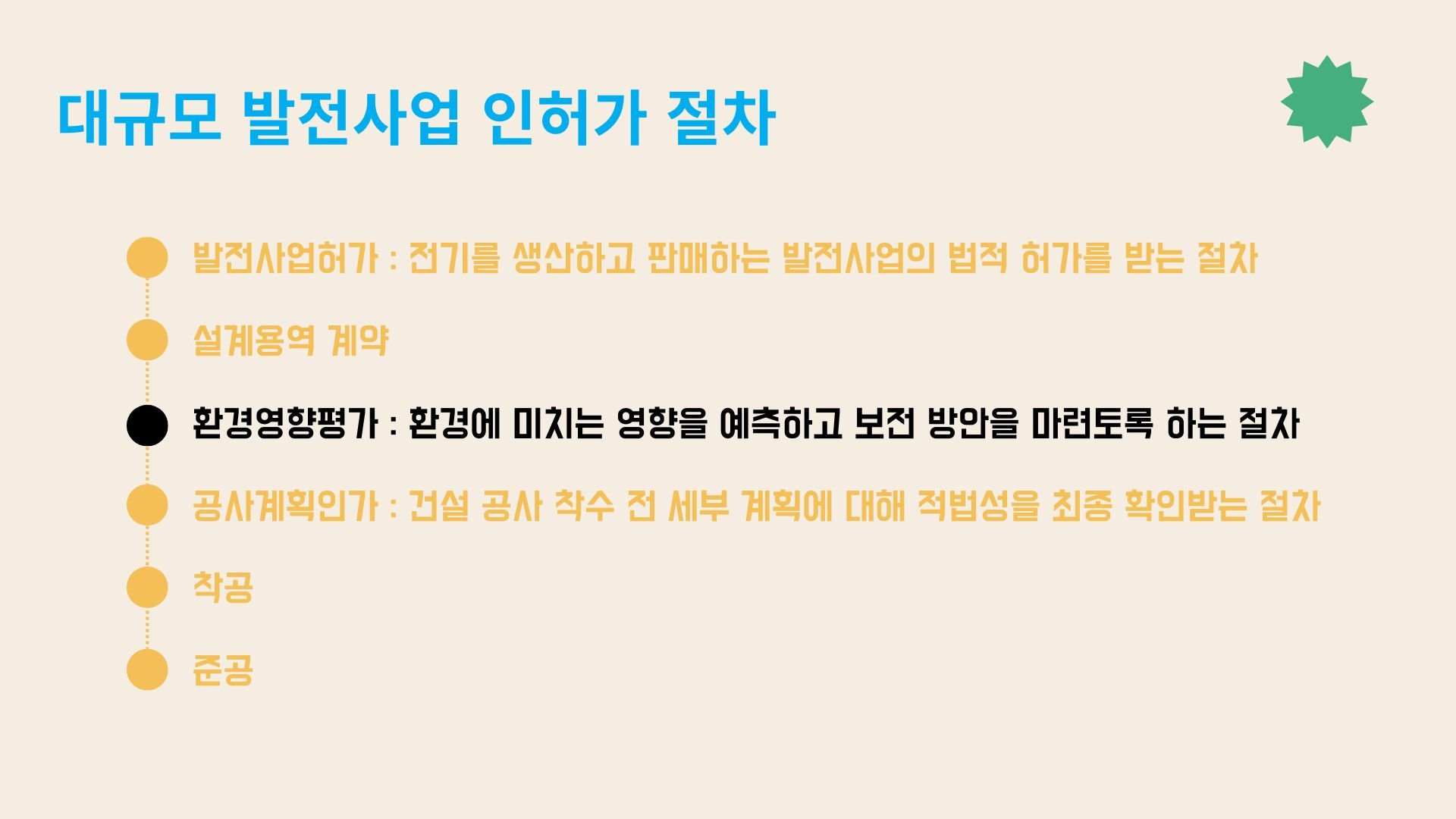 대규모 발전사업 인허가 절차