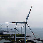 Windmills in Jeju Island, S. Korea. © Greenpeace