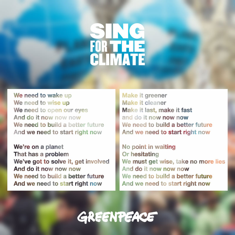 Songtext Sing for the Climate Do It Now