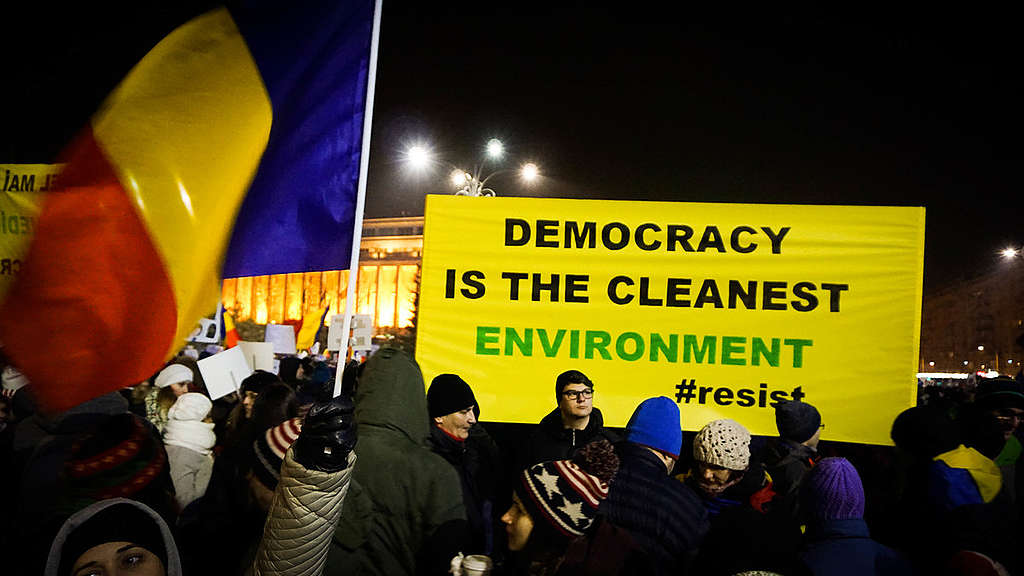 Manifestation pour soutenir la démocratie en Roumanie