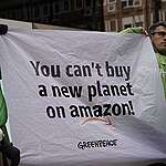 Manifestation contre Amazon à Luxembourg