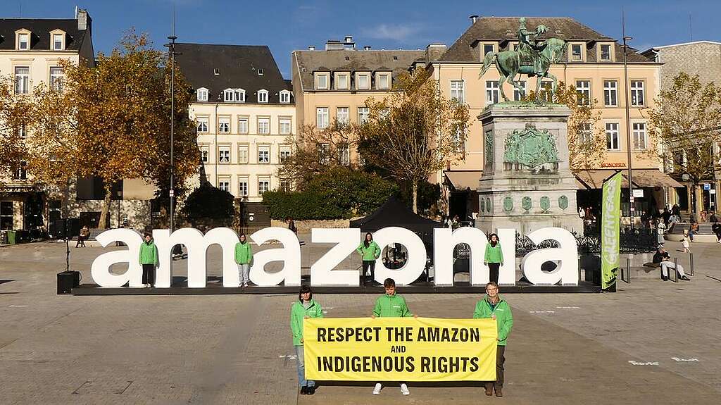 Amazonia Travelling Letters in Luxembourg. © Lara D''Antonio / Greenpeace